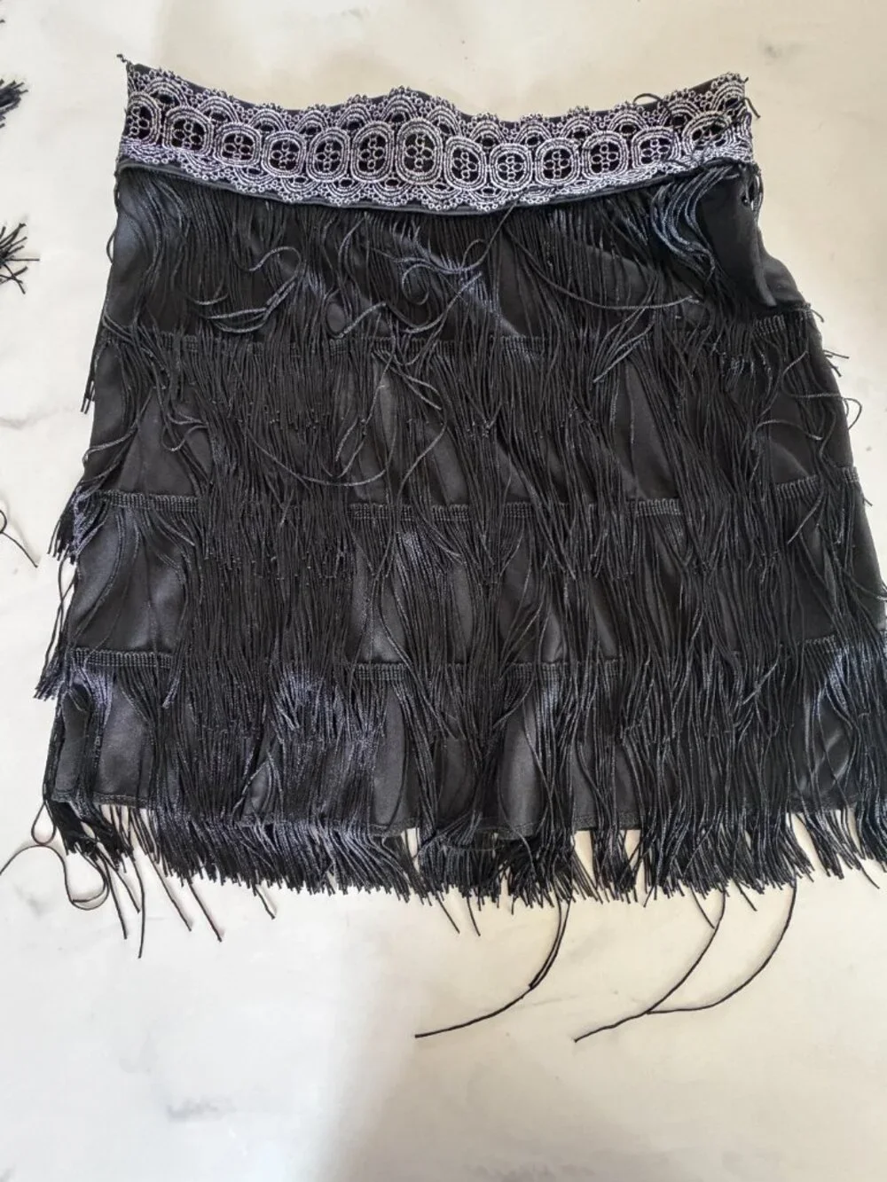 Spirit Halloween Black Flapper Costume Adult Small/Medium Fringe 1920s Gatsby Co - Picture 6 of 9